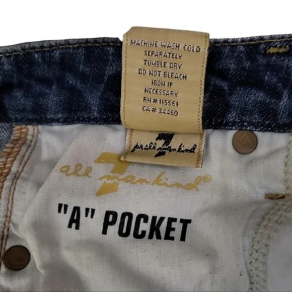 7 For All Mankind Jeans "A" Pocket Bootcut Low-Rise Medium Wash sz 28 - Picture 14 of 14
